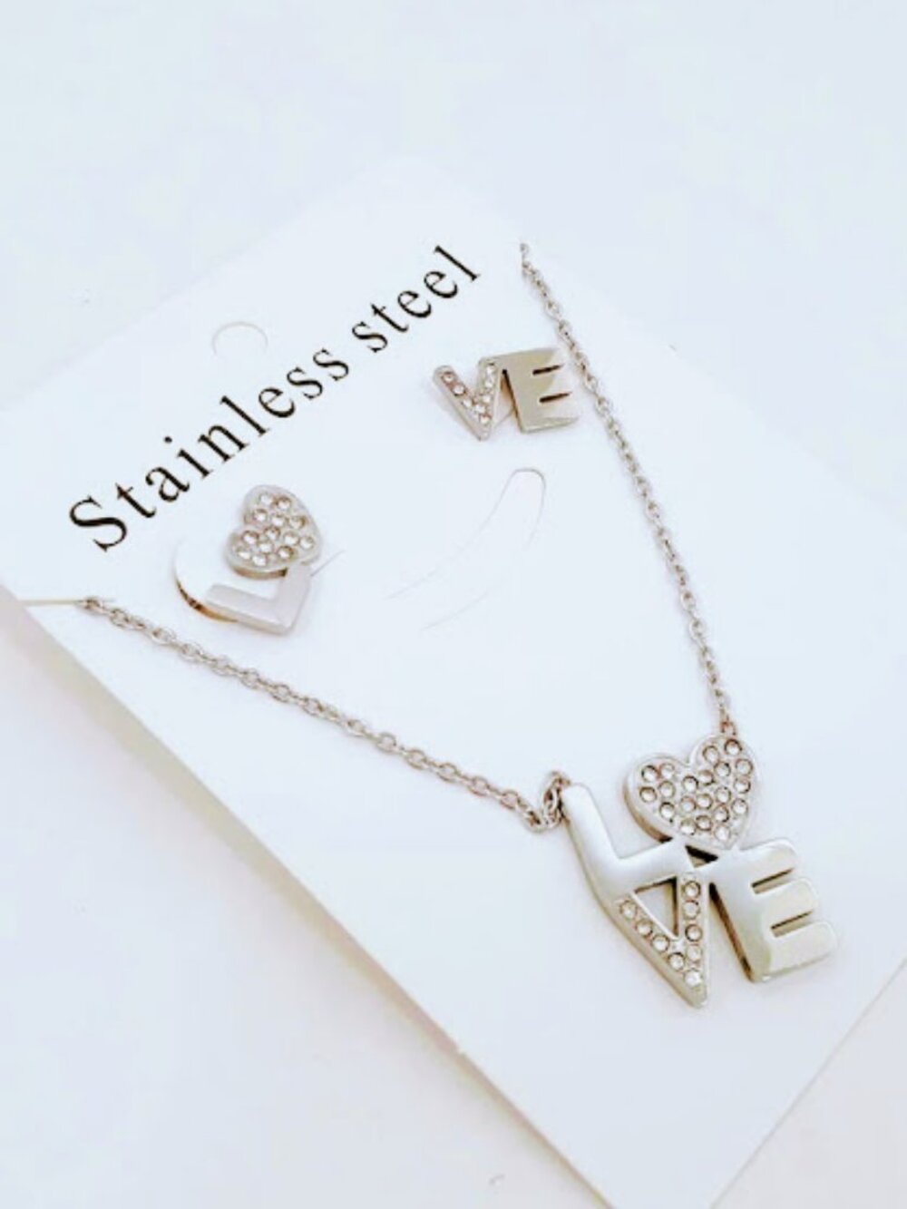 LOVE ♥️ Necklace Set Stainless Steel Trendy Jewelry